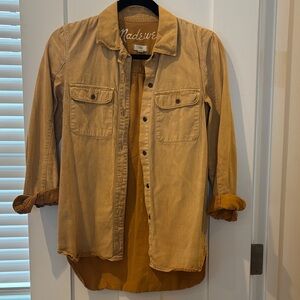 Madewell Tan/Mustard Colored Button-Front Utility Shirt